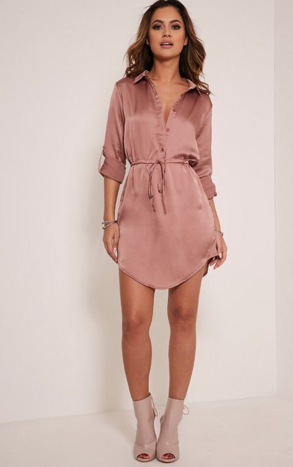 How To Style Pink Shirt Dress