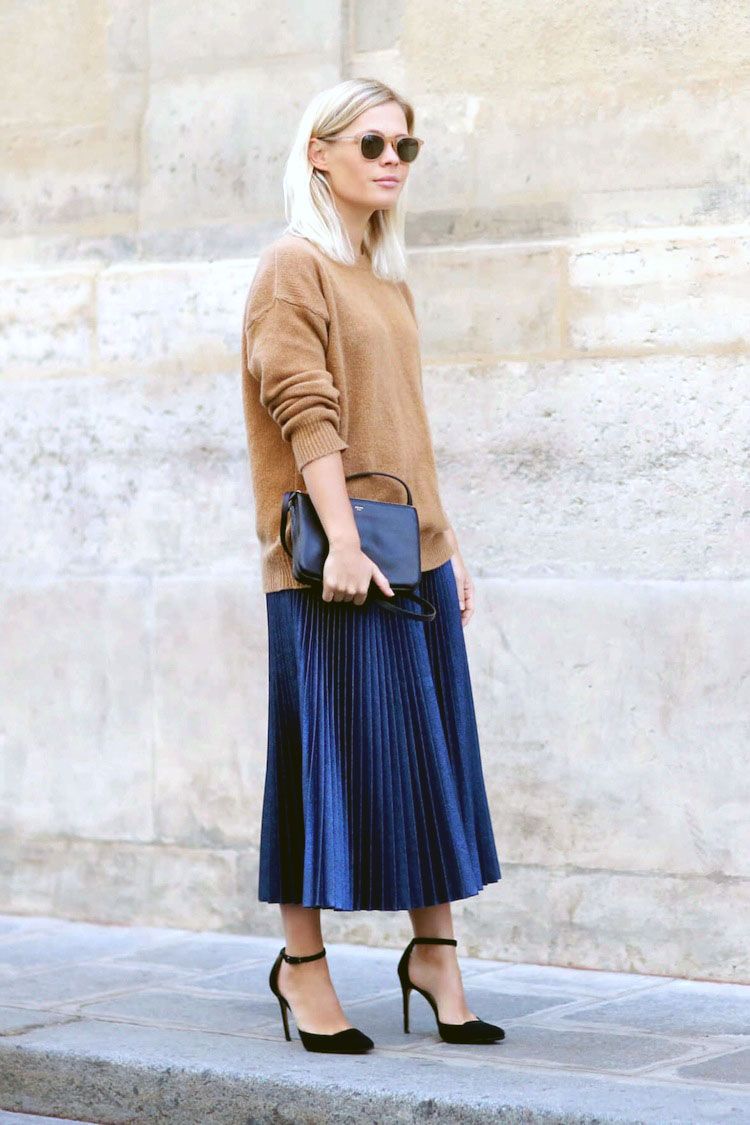 How To Style Pleated Midi Skirt