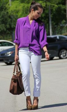 How To Style Purple Blouse