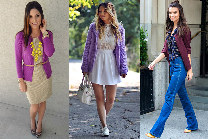 How To Style Purple Cardigan