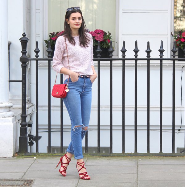 How To Style Red Strappy Heels