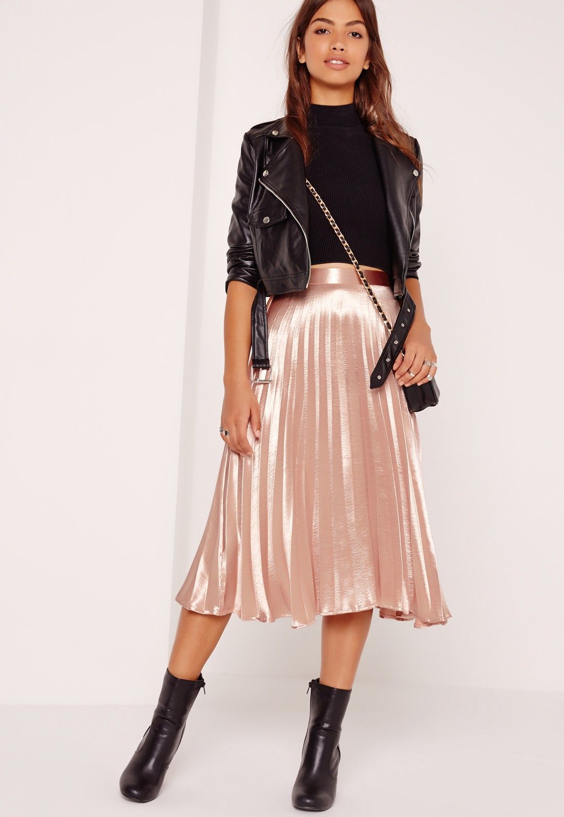 How To Style Rose Gold Skirt