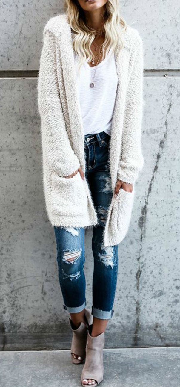 How To Style White Cardigan Sweater