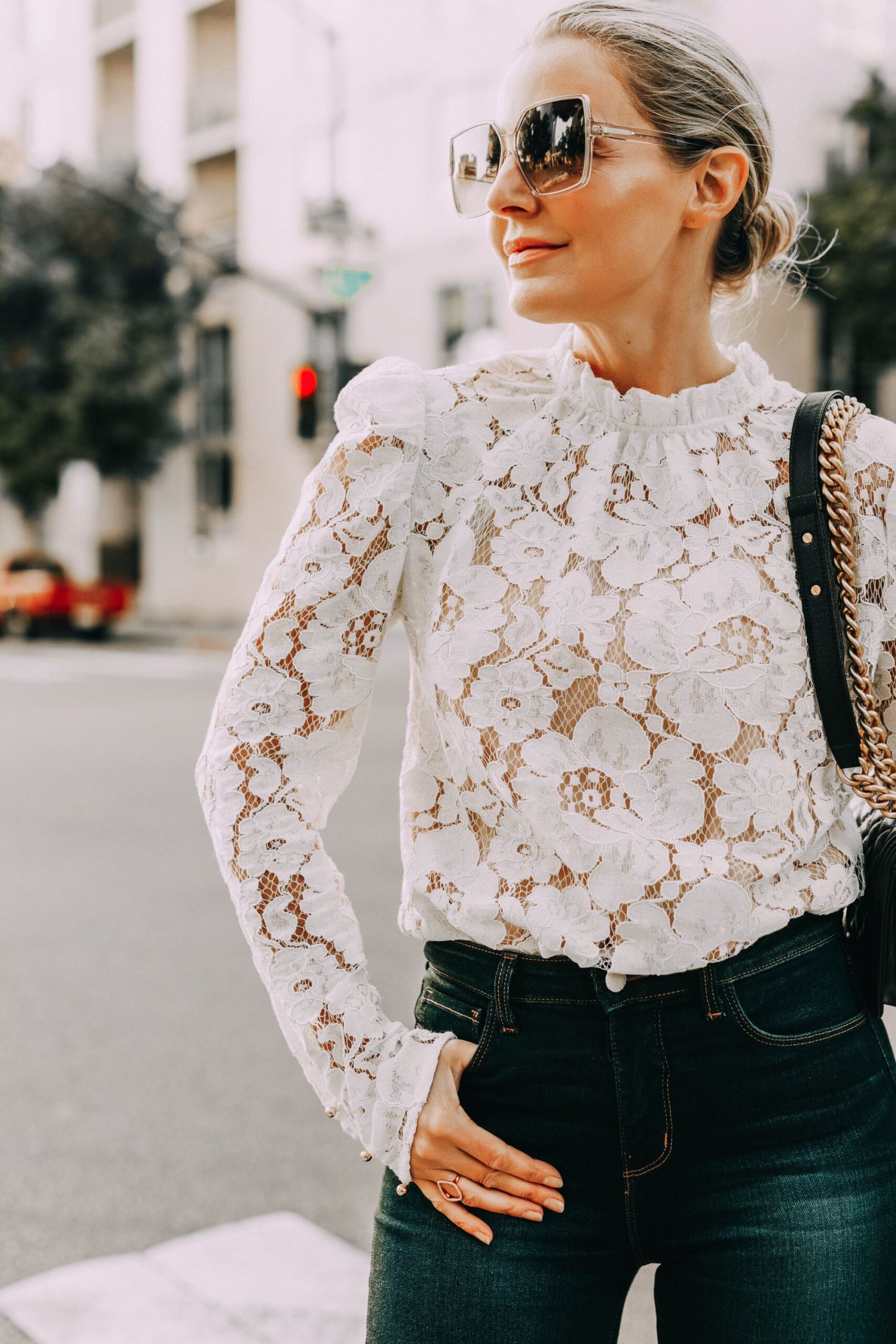How To Style White Lace Shirt