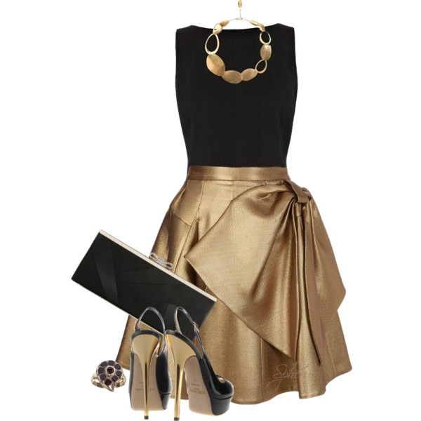 How To Wear Black And Gold Dress