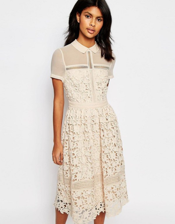 How To Wear Cream Lace Dress
