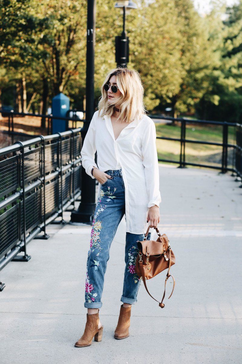 How To Wear Embroidered Jeans
