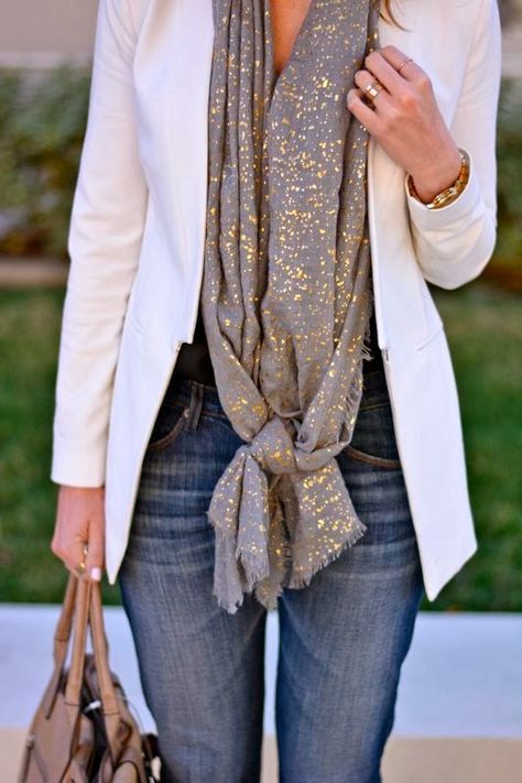 How To Wear Gold Scarf