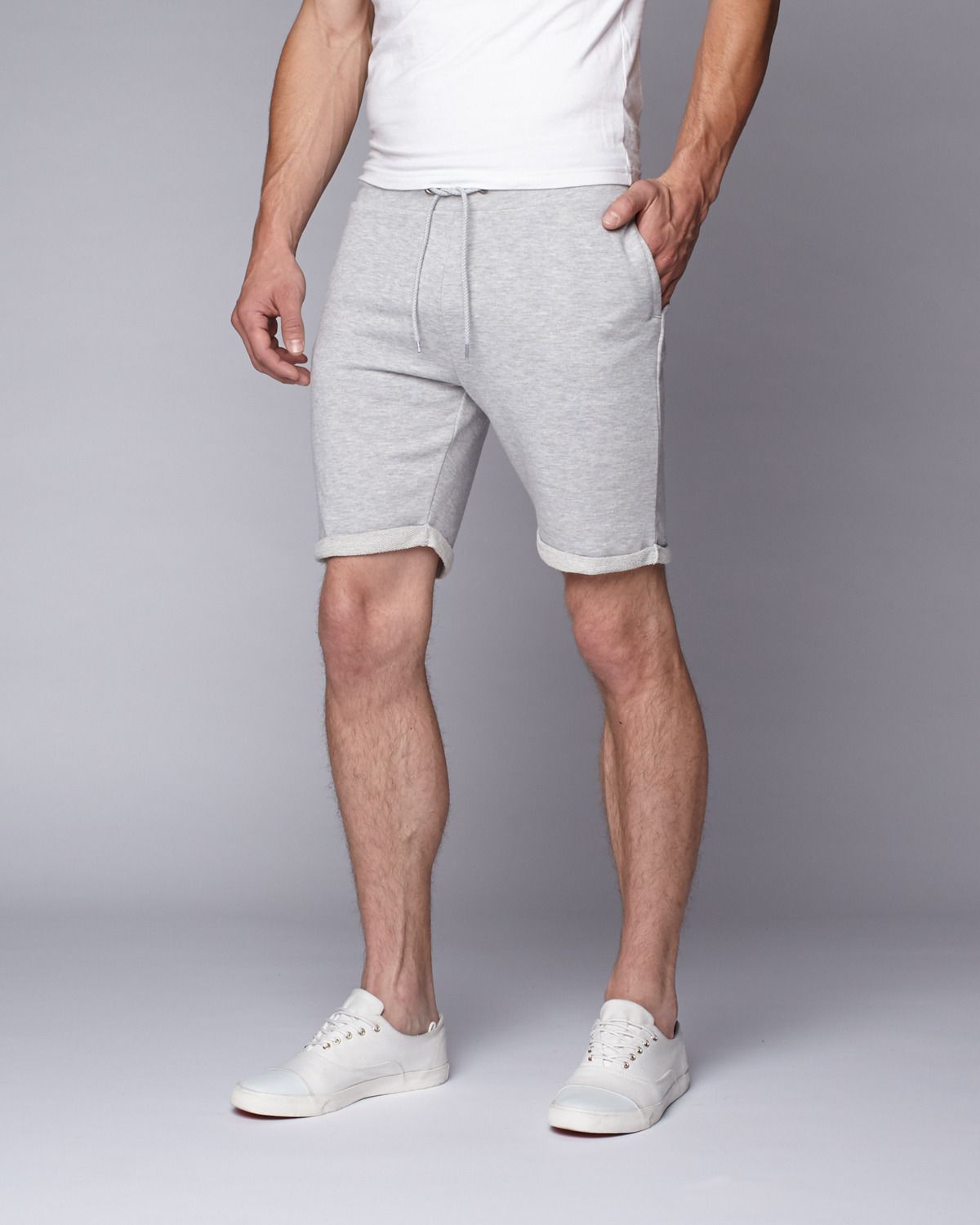 How To Wear Grey Sweat Shorts