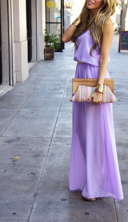 How To Wear Lavender Maxi Dress