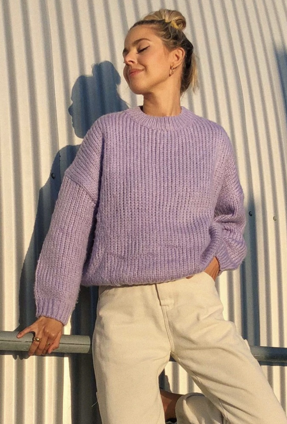 How To Wear Lavender Sweater