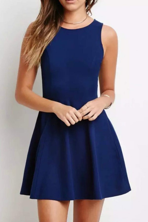 How To Wear Navy Blue Short Dress