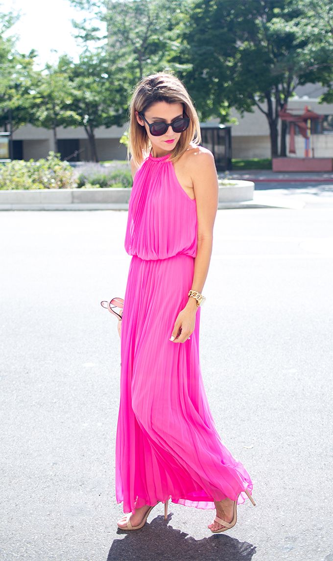 How To Wear Pink Maxi Dress