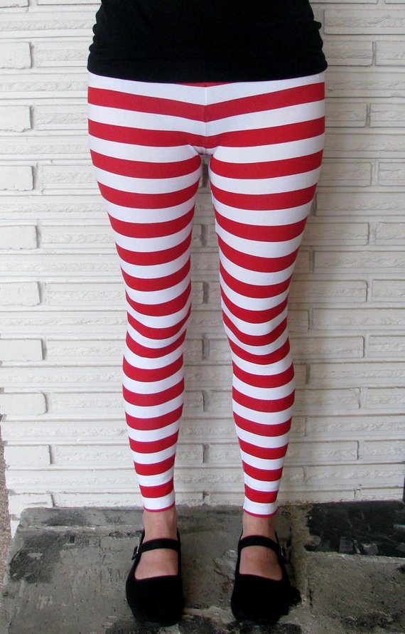 How To Wear Red And White Striped Leggings