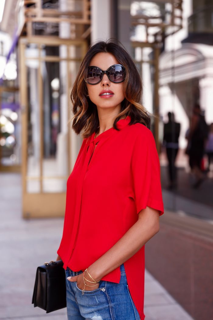 How To Wear Red Blouse