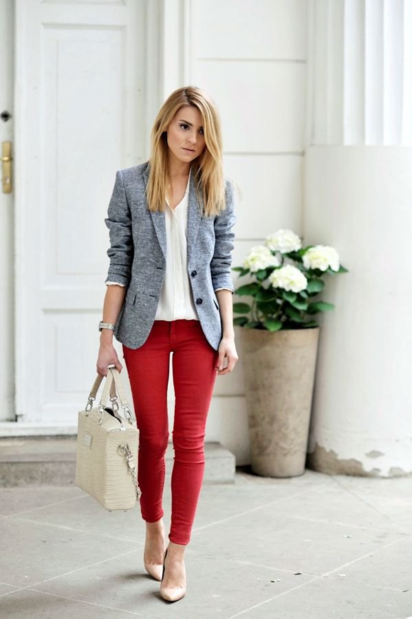 How To Wear Red Skinny Jeans