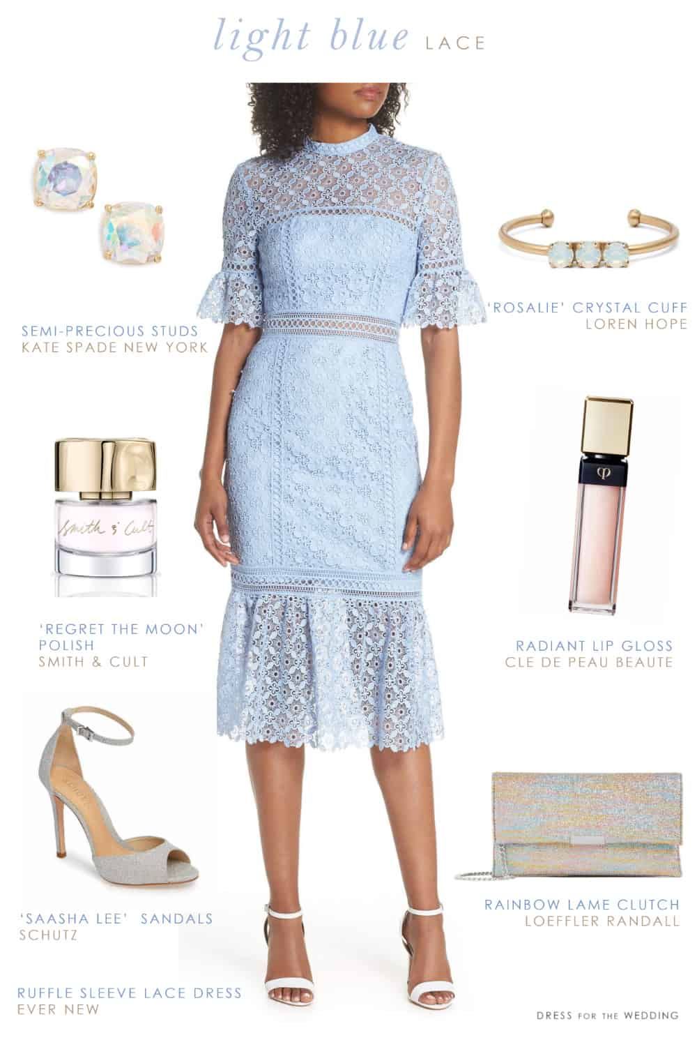 Light Blue Lace Dress Outfit Ideas