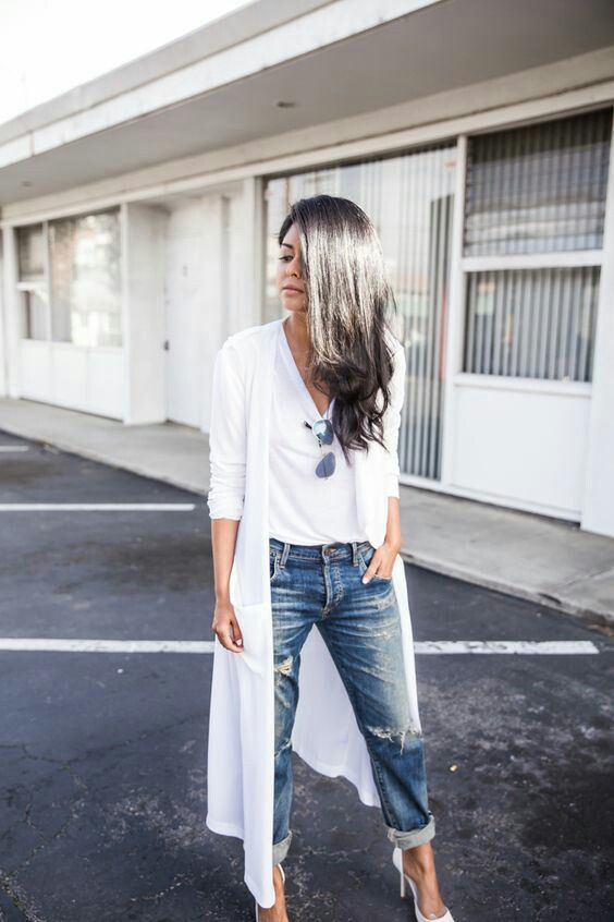 Long White Cardigan Outfit Ideas