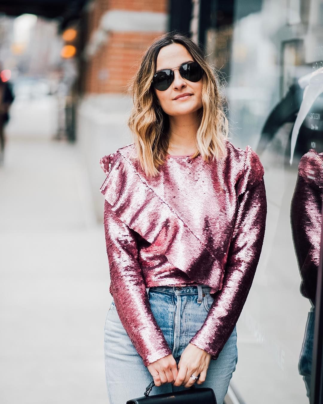 Metallic Top Chic Outfit Ideas