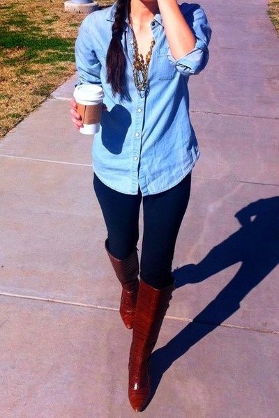 Navy Leggings Outfit Ideas