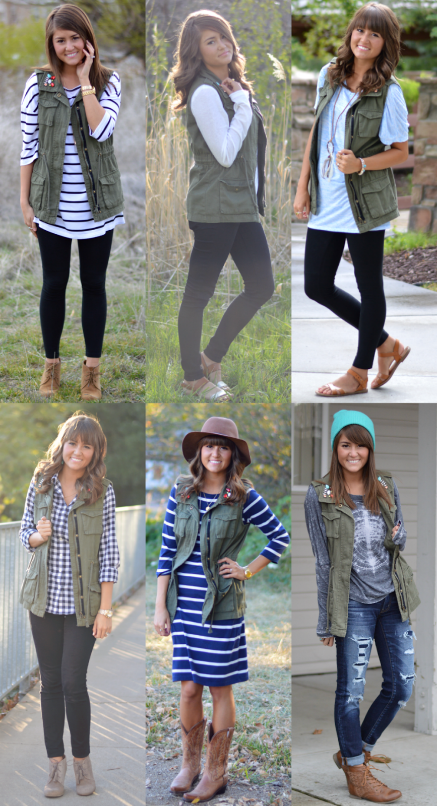 Olive Green Vest Outfit Ideas