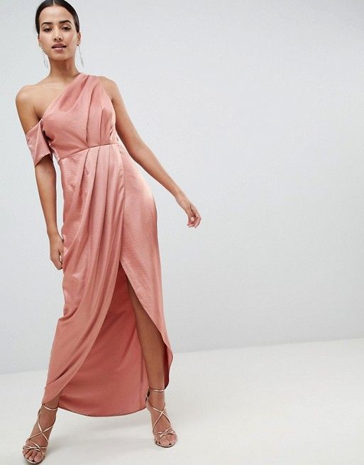 One Shoulder Maxi Dress Outfit Ideas
