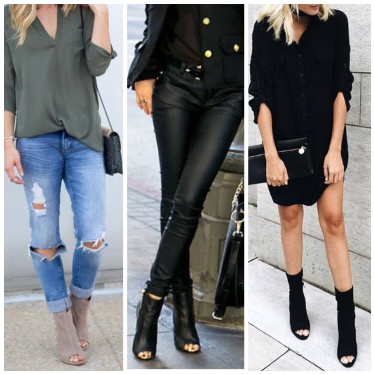 Peep Toe Ankle Boots Outfit Ideas