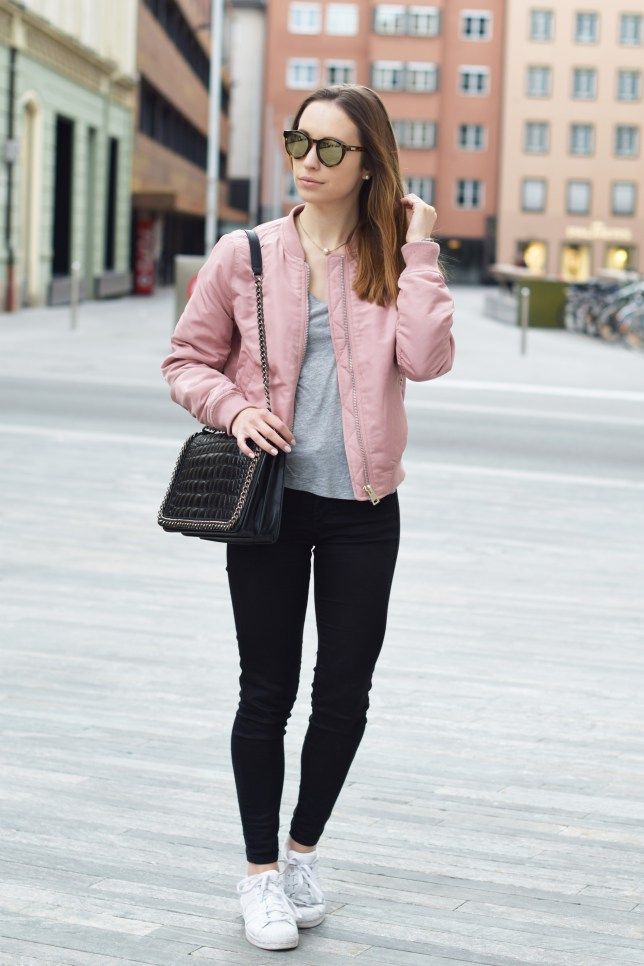 Pink Bomber Jacket Outfit Ideas