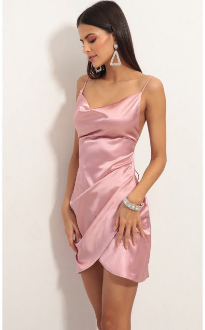 Pink Satin Dress Lovely Chic Outfits