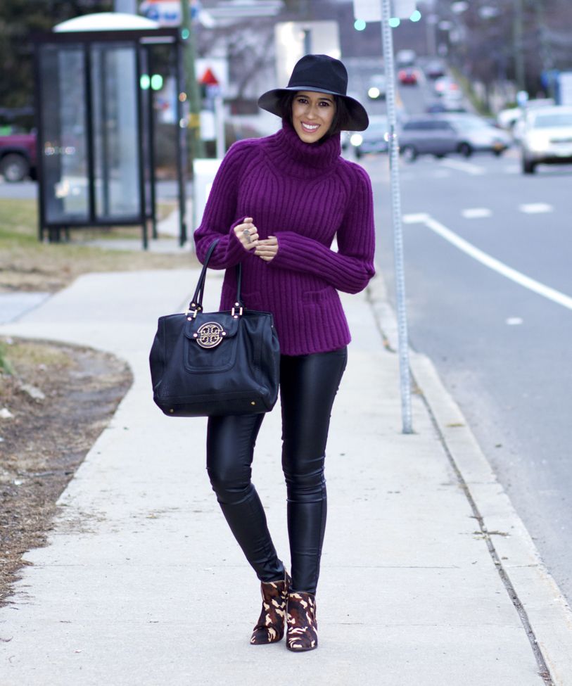 Purple Sweater Outfit Ideas