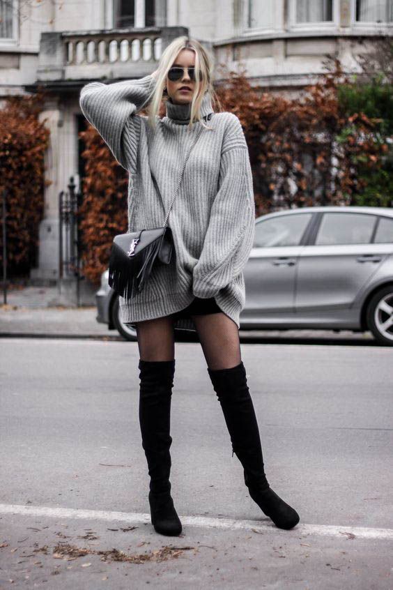 Sweater Boots Outfit Ideas
