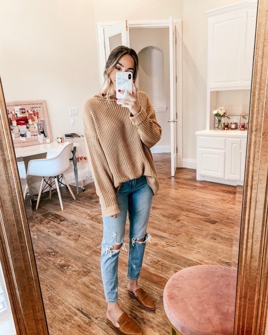 Tan Sweater Outfit Ideas