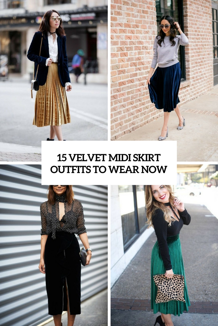 Velvet Skirt Outfit Ideas
