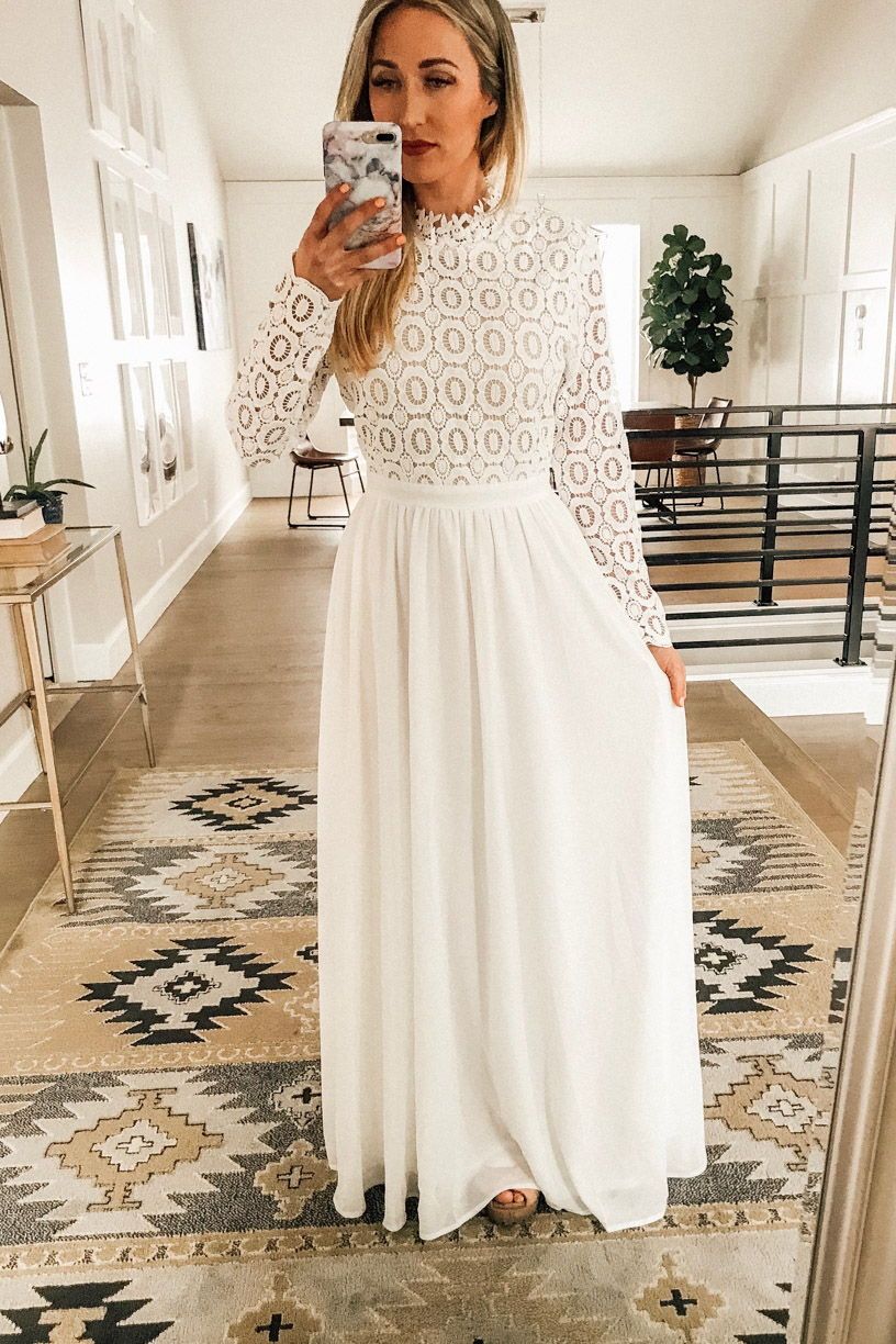 White Floor Length Dress Outfits