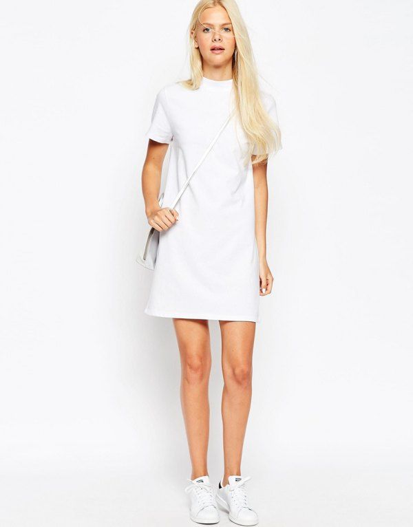 White High Neck Dress Outfit Ideas